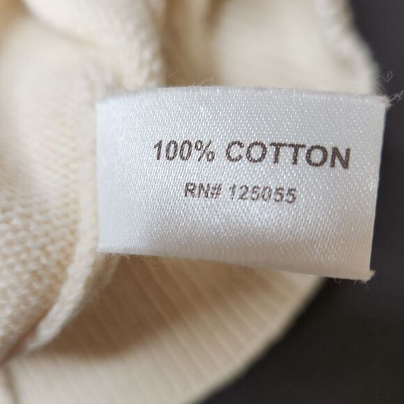 MIT Sweater The Coop100% Off White Cotton Knit Applique Lettering Academia - Picture 5 of 8